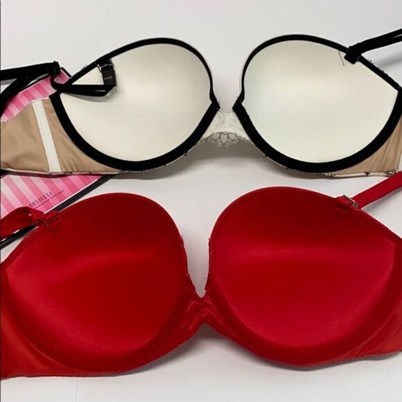 🔥 lot 2  VICTORIA SECRET BRA 32DD push-up multi-way strapless New - Picture 5 of 8